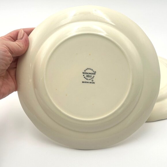 Vintage Wedgwood Queens Shape Cream Salad Plates |England Collectible, Set of 3 - Picture 6 of 13